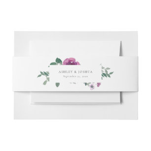 Magenta Blush Roze Rozen Witte Horizontale Trouw Uitnodigingen Wikkel