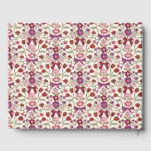 Magenta Bogen & Bloemen Bloemen Bloemen Huwelijk Gastenboek (Achterkant)