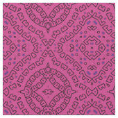 Magenta Boho Chic Mosaic Geometric Pattern Stof (Close Up)