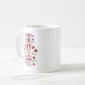Magenta Boho Floral Ribbon Koffiemok (Voorkant links)