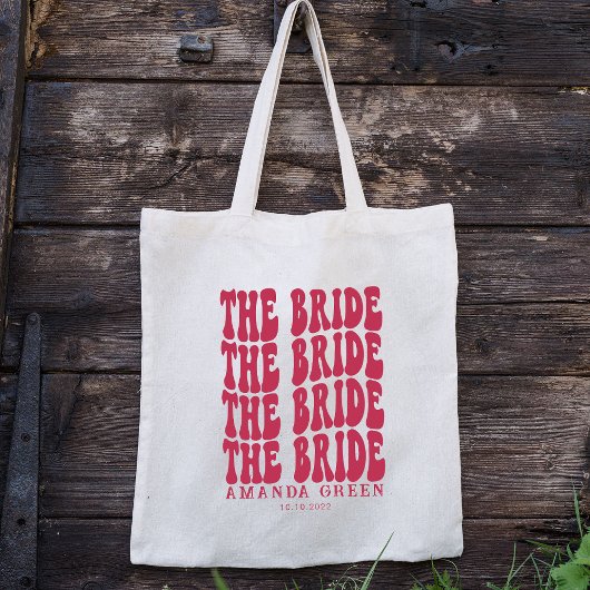 Magenta Boho Trendy Boho Retro Persoonlijke bride Tote Bag