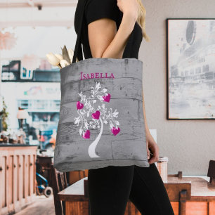Magenta-boom van Gepersonaliseerde Canvas tas van 