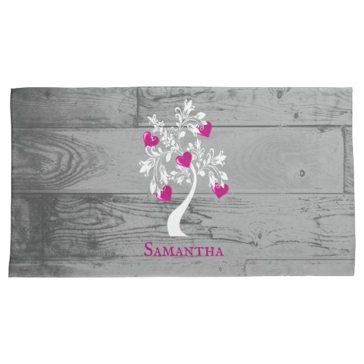 Magenta-boom van het Gepersonaliseerde Hoesje van  Kussensloop (Voorkant-Rechts)