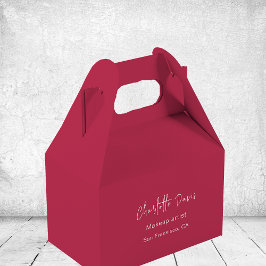 Magenta bordeaux zakelijk QR-code Instagram Bedankdoosjes