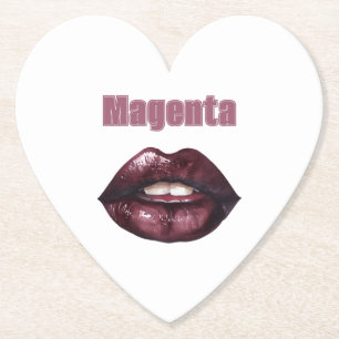 Magenta bordeauxrode lippen kartonnen onderzetters