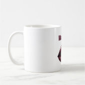 Magenta bordeauxrode lippen koffiemok (Links)