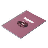 Magenta bordeauxrode lippen notitieboek (Linkerzijde)