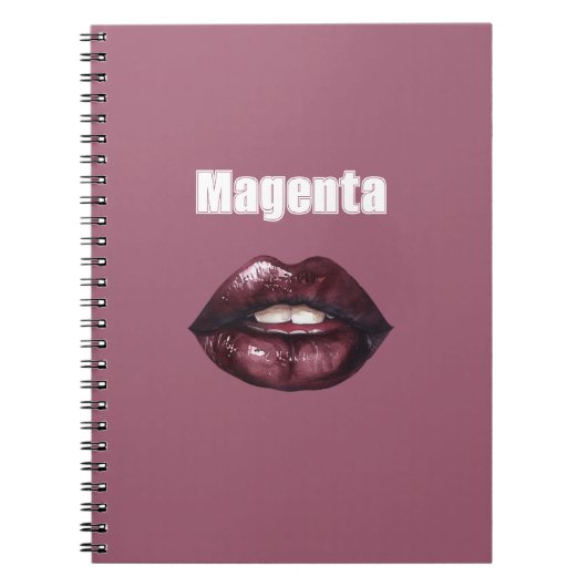 Magenta bordeauxrode lippen notitieboek (Voorkant)
