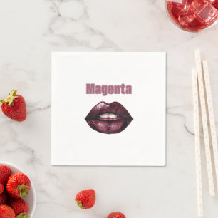 Magenta bordeauxrode lippen servet