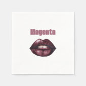 Magenta bordeauxrode lippen servet (Voorkant)