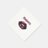 Magenta bordeauxrode lippen servet (Hoek)