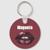 Magenta bordeauxrode lippen   sleutelhanger (Voorkant)