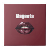 Magenta bordeauxrode lippen tegeltje (Voorkant)