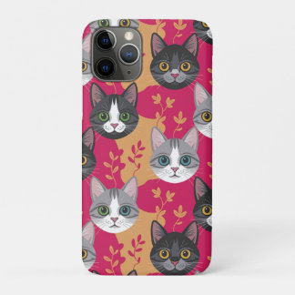 Magenta & Botanische Blad Kitty Case-Mate iPhone Case