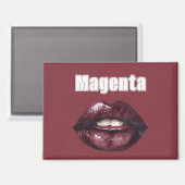 Magenta Bourgondië Rode Lippen Magneet (Voorkant / Achterkant)