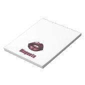 Magenta Bourgondië Rode Lippen Notitieblok (Linkerzijde)