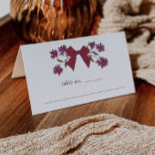 Magenta Bow Floral Trouwtafel Nummer Plaatskaartje