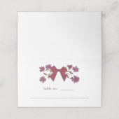 Magenta Bow Floral Trouwtafel Nummer Plaatskaartje (Buitenkant ongevouwen)