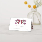 Magenta Bow Floral Trouwtafel Nummer Plaatskaartje (Voorkant)