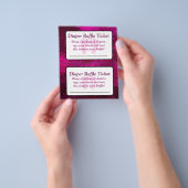 Magenta Bows Baby shower Raffle Ticket Flyer (Hand)