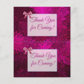 Magenta Bows Baby shower Raffle Ticket Flyer (Achterkant)