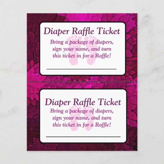 Magenta Bows Baby shower Raffle Ticket Flyer (Voorkant)