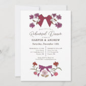 Magenta Bows Blossom Wedding Repetitie Diner Kaart (Voorkant)