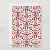 Magenta Bows Blossom Wedding Repetitie Diner Kaart (Achterkant)