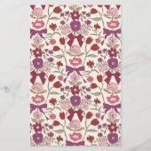 Magenta Bows Flower Wedding Dinner Menu (Achterkant)