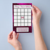 Magenta Bows & Footprint Girl baby shower games Flyer (Hand)