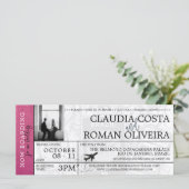 magenta brazilie bruiloft instapkaart uitnodiging (Staand voorkant)