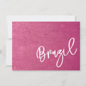 Magenta Brazilië Paspoort Bedankkaart (Achterkant)