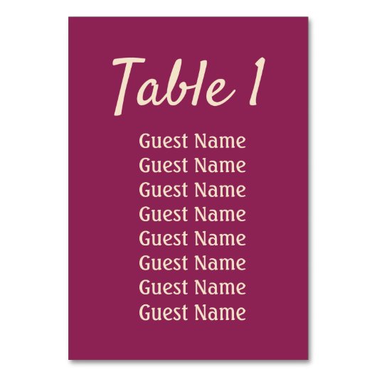 Magenta bruiloftsreceptie  kaart (Achterkant)