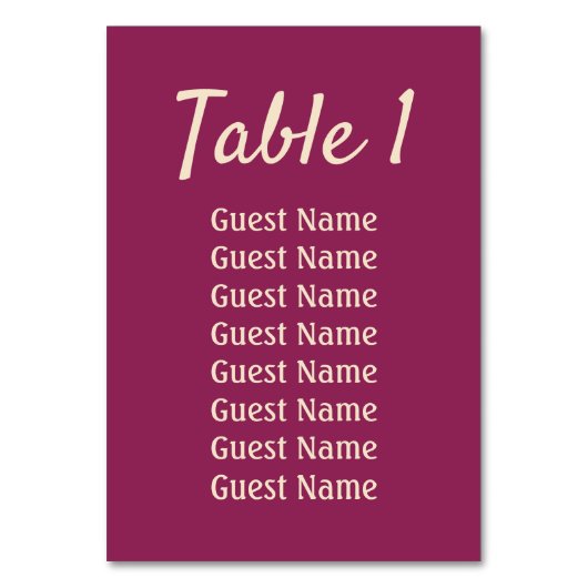 Magenta bruiloftsreceptie  kaart (Voorkant)