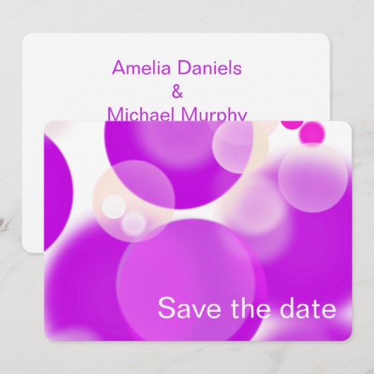 Magenta Bubbel Save The Date (Voorkant / Achterkant)