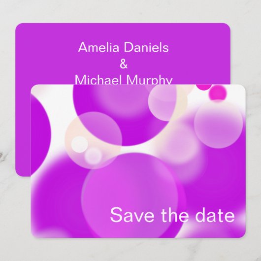 Magenta Bubbel Save The Date (Voorkant / Achterkant)