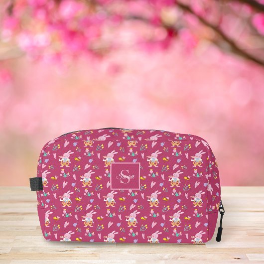 Magenta Bunny Garden & Bloem Monogram Toilettasje
