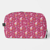 Magenta Bunny Garden & Bloem Monogram Toilettasje (Voorkant)