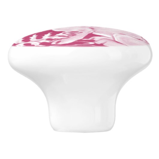 Magenta Bunny Rabbit Bird Woodland Animal Natuur Keramische Knop (Zijkant)