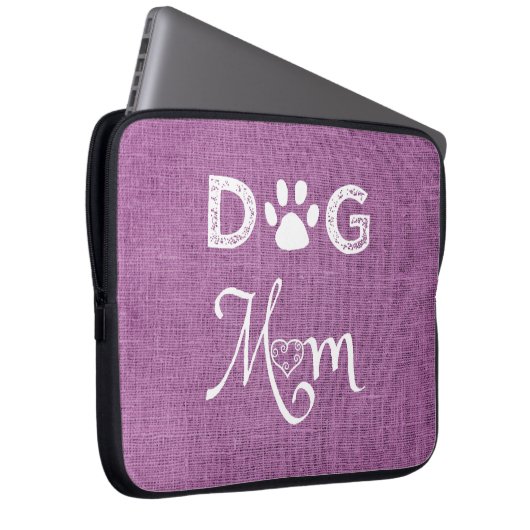 Magenta Burlap Dog-laptophoes Laptop Sleeve (Voorkant Rechts)