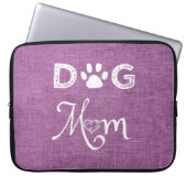 Magenta Burlap Dog-laptophoes Laptop Sleeve (Voorkant)