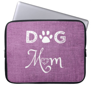 Magenta Burlap Dog-laptophoes Laptop Sleeve