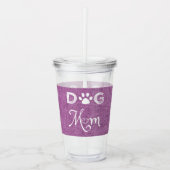 Magenta Burlap Dog mam Acryltumbler Acryl Drinkbeker (Voorkant)