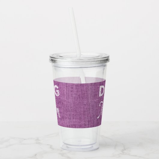 Magenta Burlap Dog mam Acryltumbler Acryl Drinkbeker (Links)