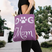 Magenta Burlap Dog Mam Canvas tas