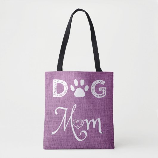 Magenta Burlap Dog Mam Canvas tas (Voorkant)