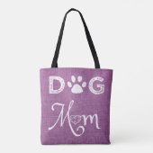 Magenta Burlap Dog Mam Canvas tas (Achterkant)
