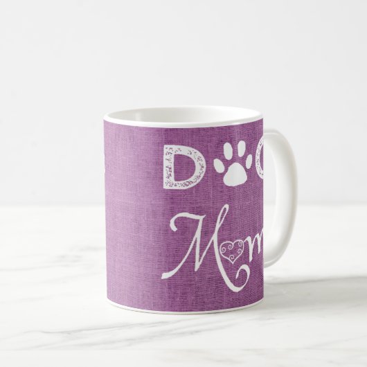 Magenta Burlap Dog mam Coffee Mok (Voorkant rechts)