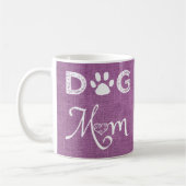 Magenta Burlap Dog mam Coffee Mok (Links)