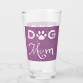 Magenta Burlap Dog Mam Cup Glas (Achterkant)